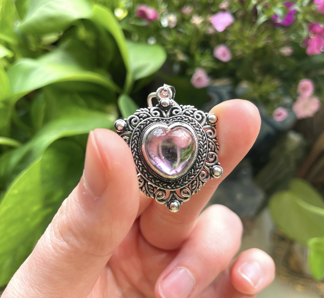 Amethyst Heart Necklace