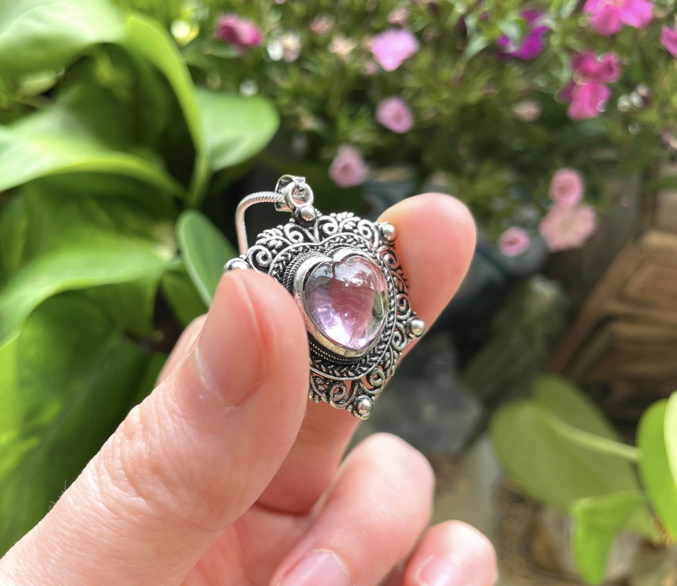 Amethyst Heart Necklace
