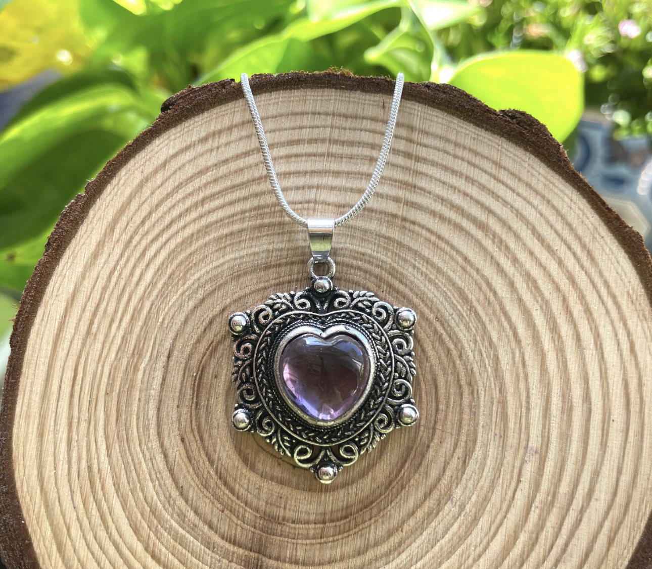 Amethyst Heart Necklace