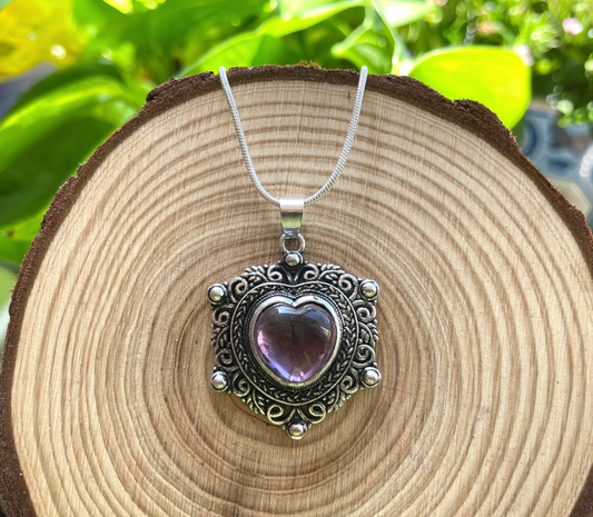 Amethyst Heart Necklace