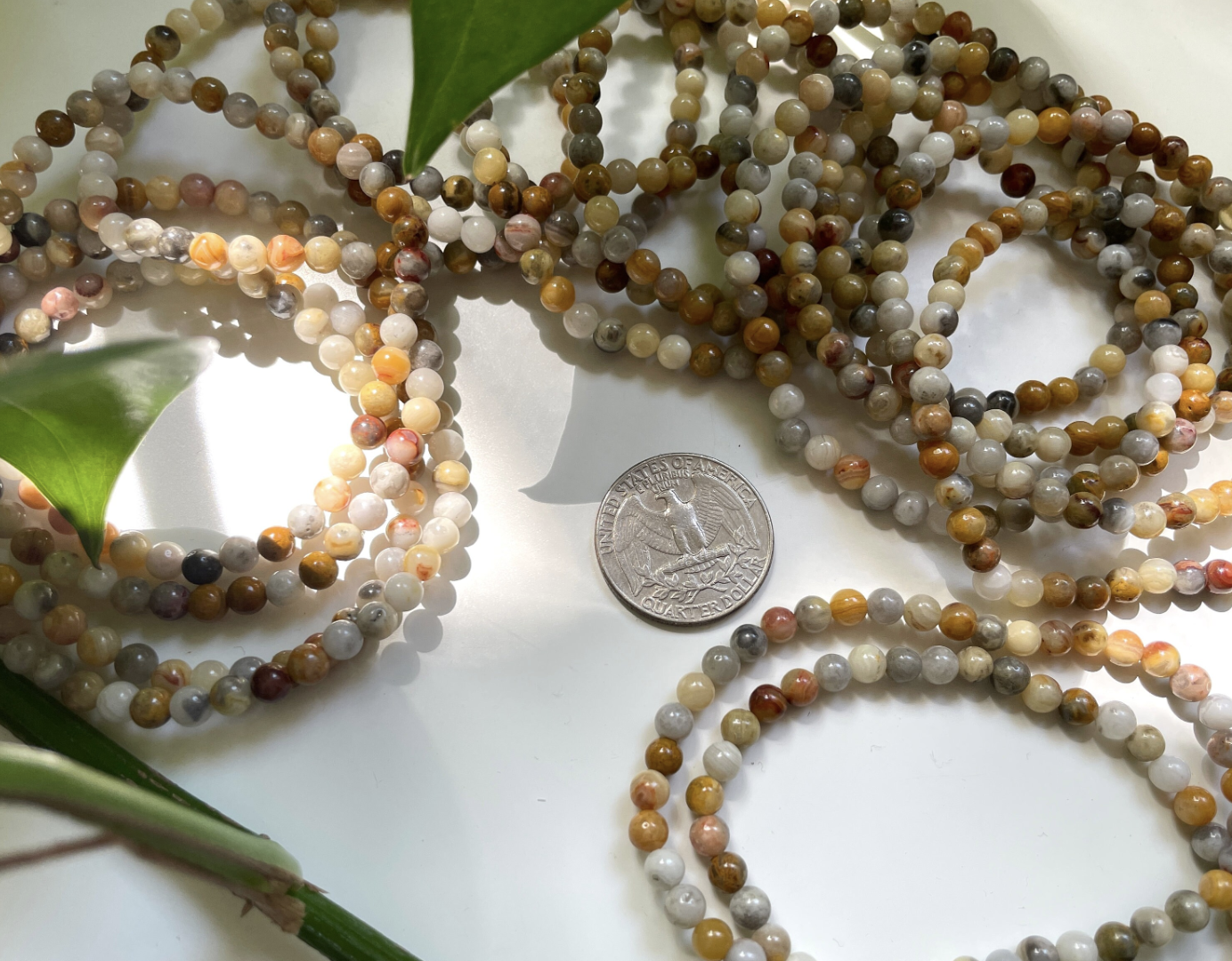 Crazy Lace Agate Bracelet | 4mm Beads