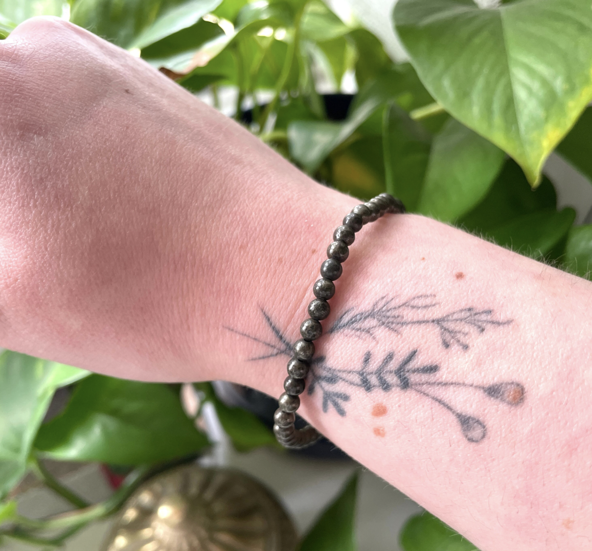 Pyrite Crystal Bracelet | 4mm Bracelet