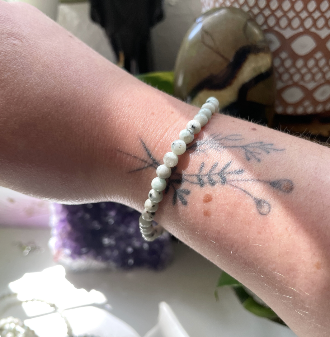 Kiwi Jasper Bracelet | 4mm Beads