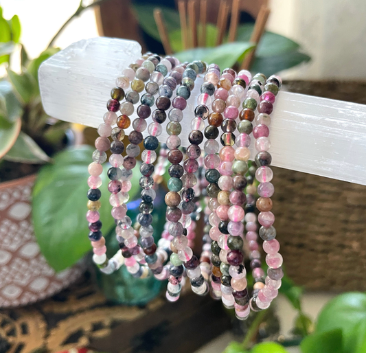 Watermelon Tourmaline Bracelet | 4mm Beads
