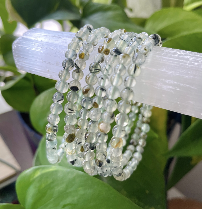 Prehnite Crystal Bracelet | 4mm Beads