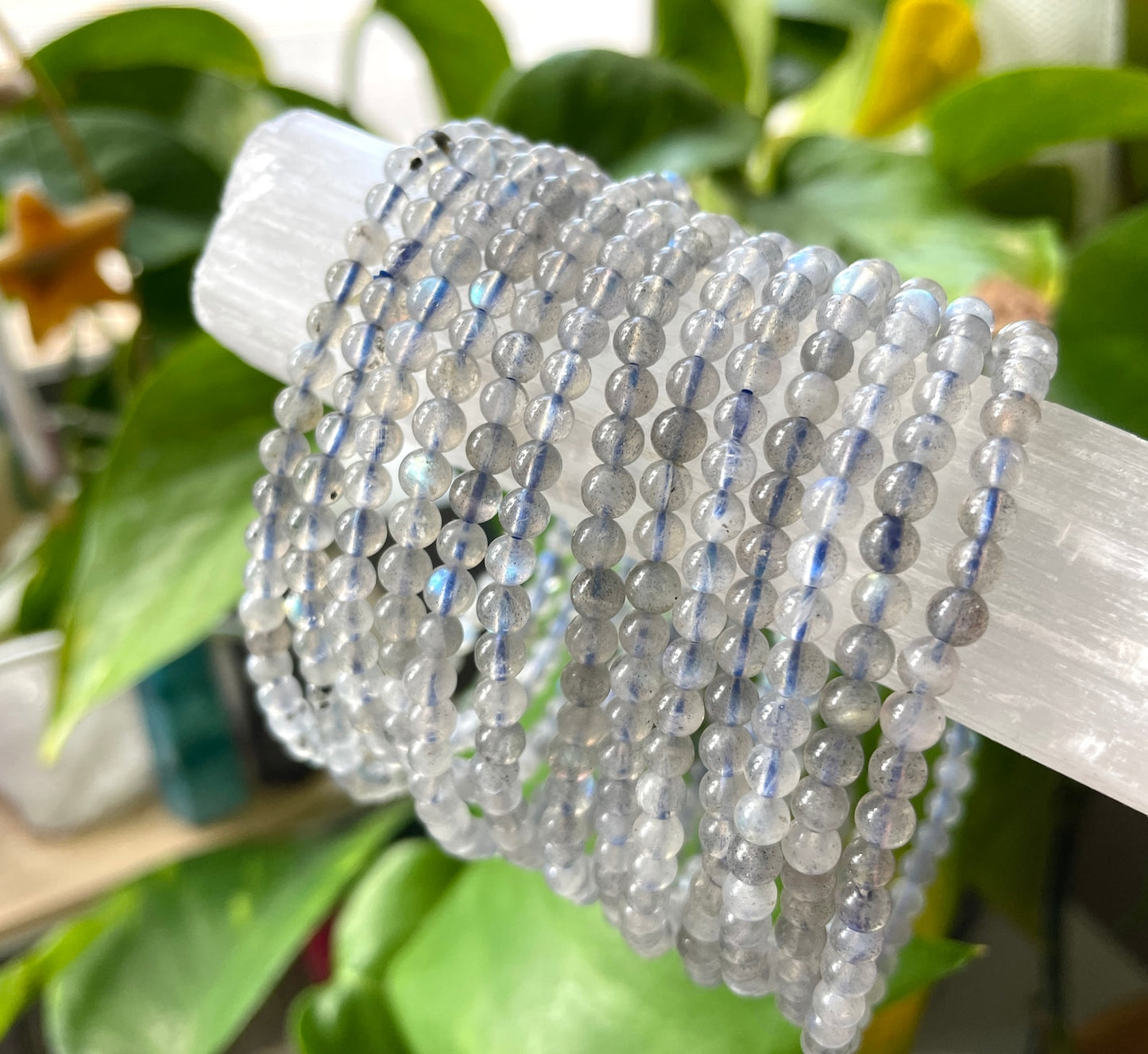 Labradorite Crystal Bracelet | 4mm Beads