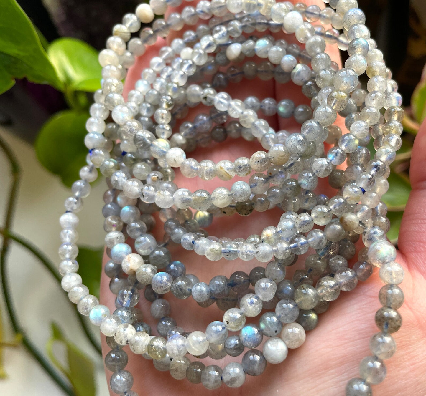 Labradorite Crystal Bracelet | 4mm Beads