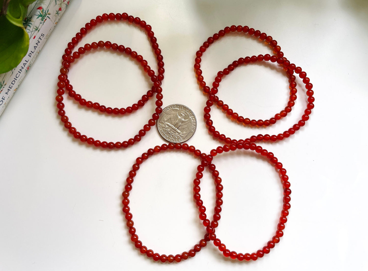 Carnelian Crystal Bracelet | 4mm Beads
