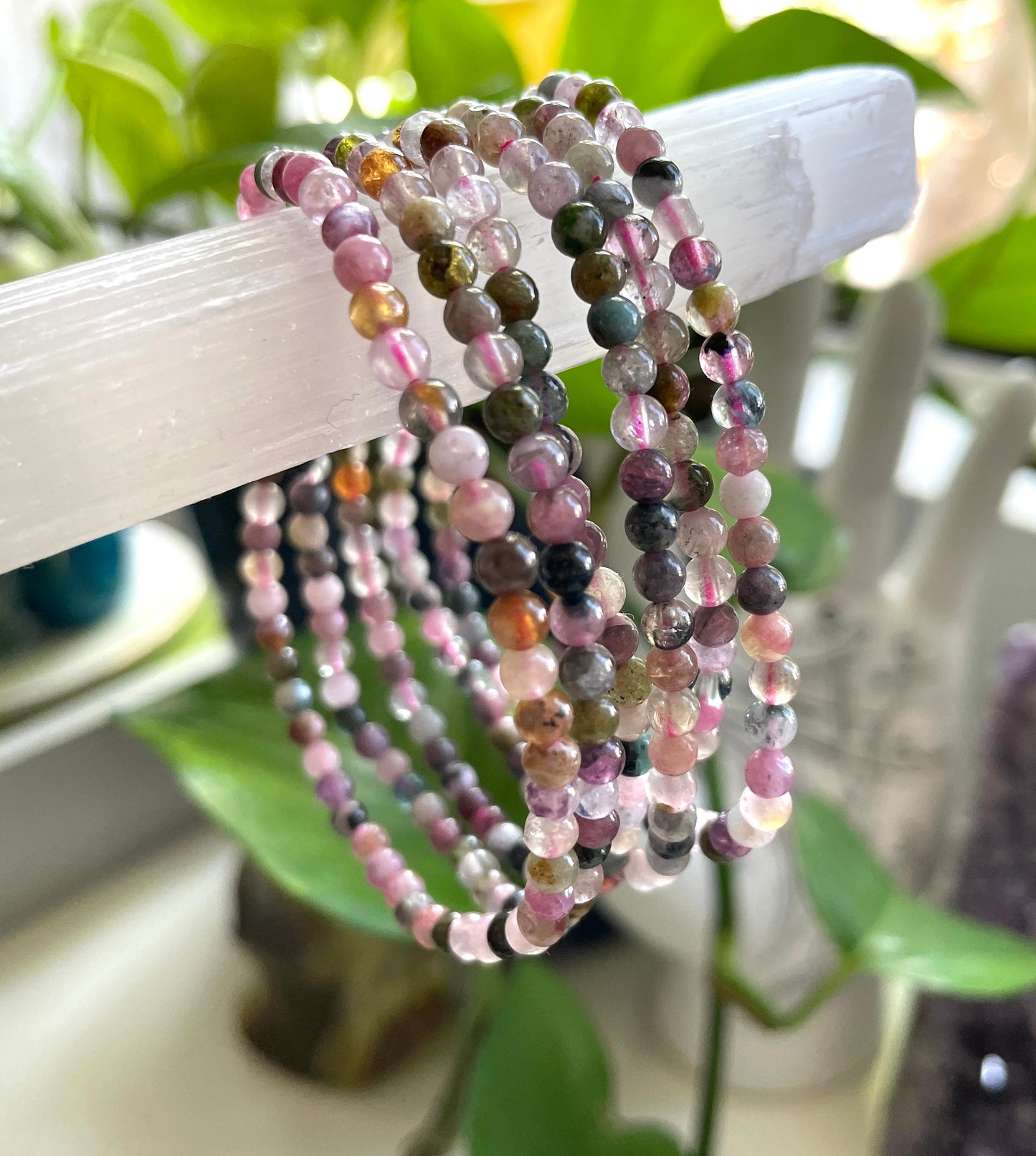 Watermelon Tourmaline Bracelet | 4mm Beads