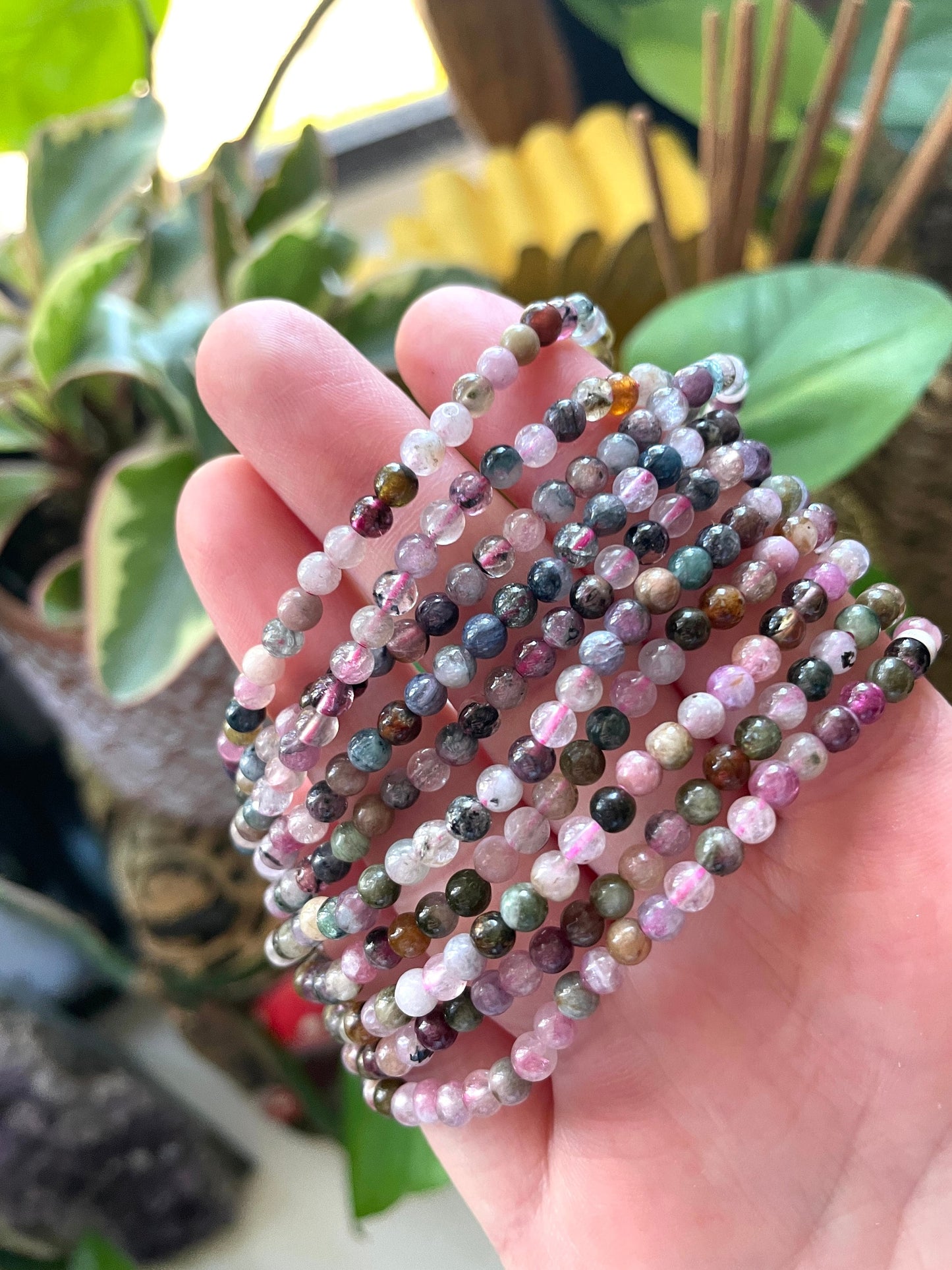 Watermelon Tourmaline Bracelet | 4mm Beads