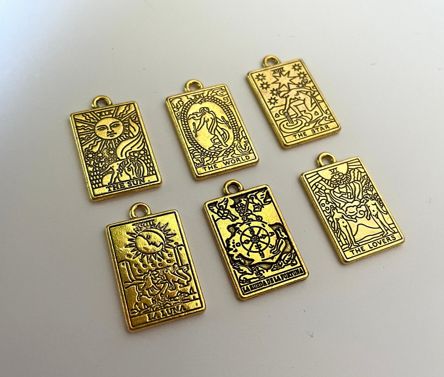 Tarot Card Gold Charm