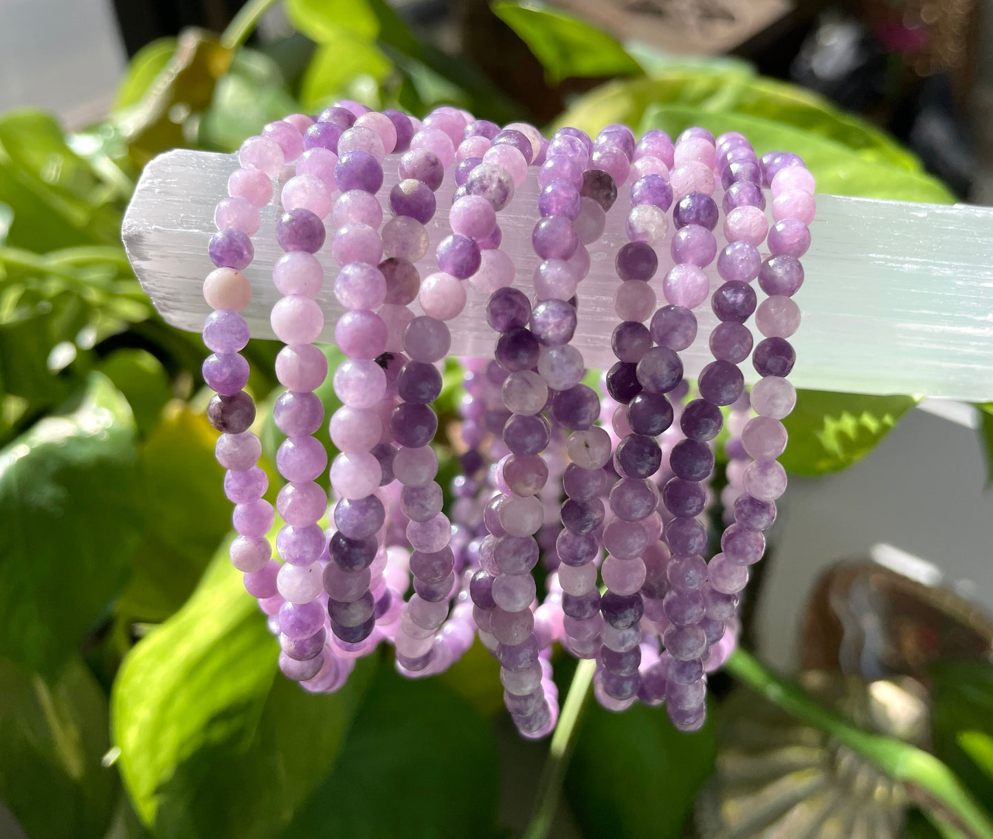 Lepidolite Crystal Bracelet | 4mm Beads