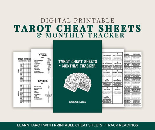 Printable Tarot Cheat Sheet + Tracker Bundle
