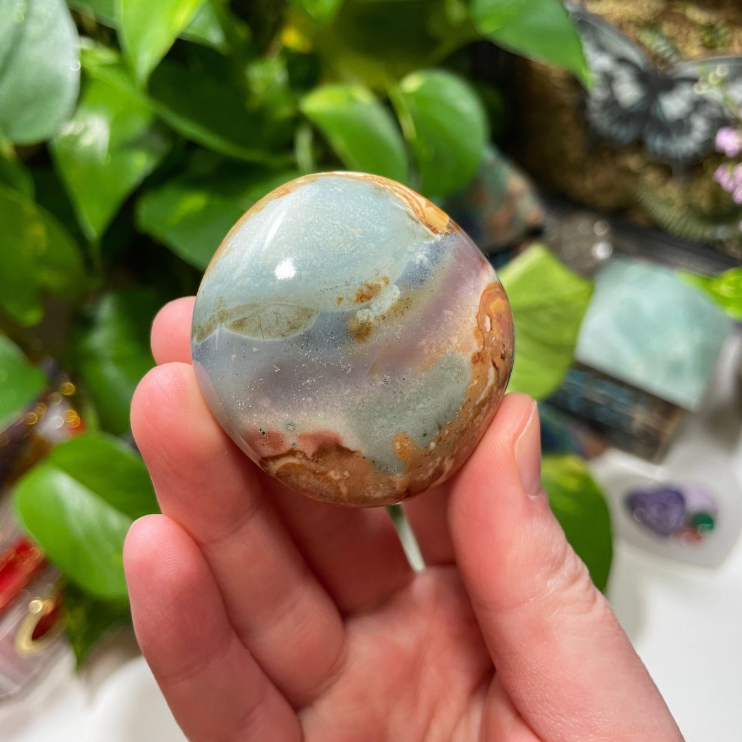 Polychrome Jasper Palm Stone