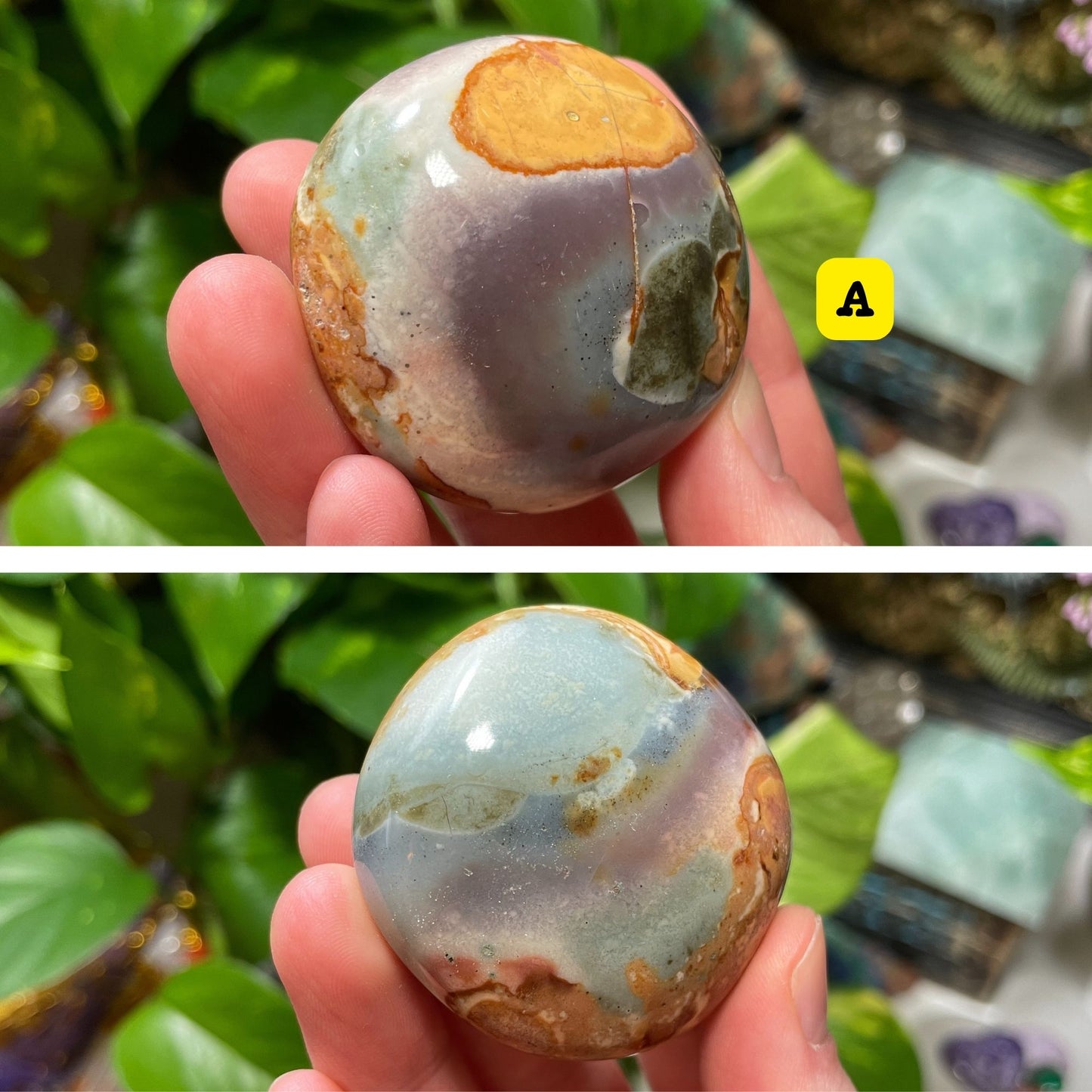 Polychrome Jasper Palm Stone