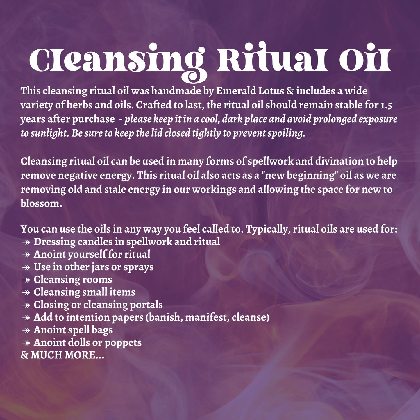 Cleansing Ritual Oil (made by emerald lotus)