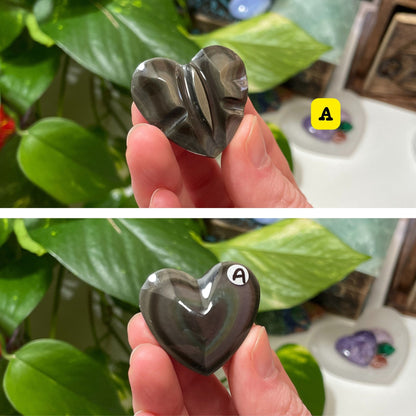 Rainbow Obsidian Heart Butterfly Carving (Choose Your Own)