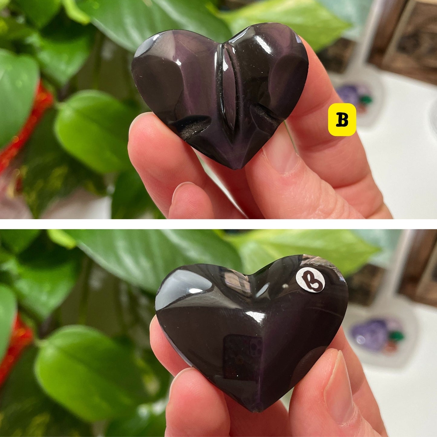 Rainbow Obsidian Heart Butterfly Carving (Choose Your Own)