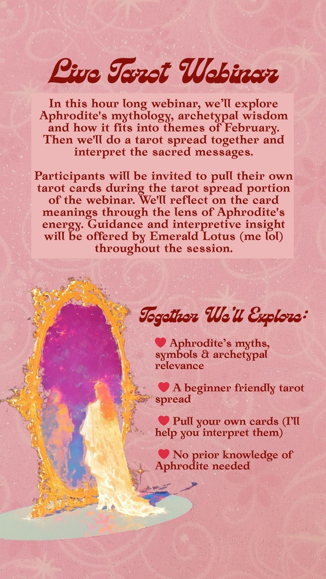 PRESALE: The Mirror of Aphrodite — Live Tarot Webinar Feb 10