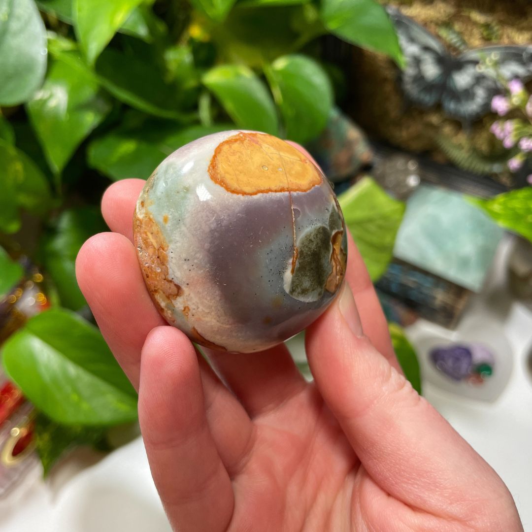 Polychrome Jasper Palm Stone