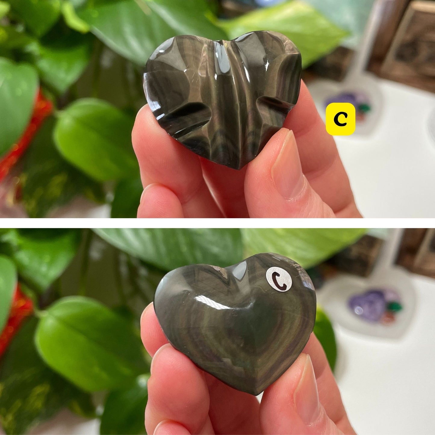 Rainbow Obsidian Heart Butterfly Carving (Choose Your Own)