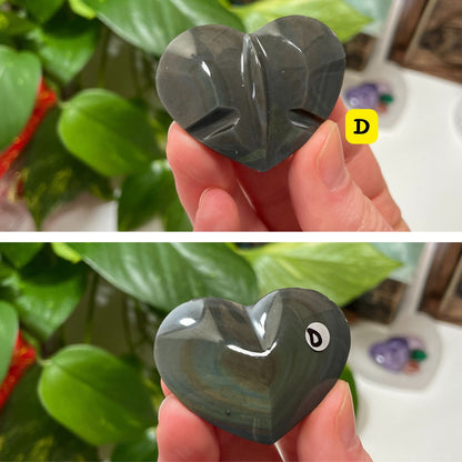 Rainbow Obsidian Heart Butterfly Carving (Choose Your Own)