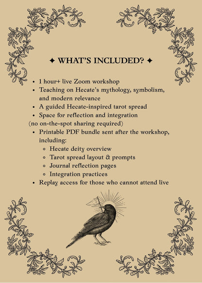 PRESALE: Hecate at the Crossroads — Live Deity Tarot Workshop