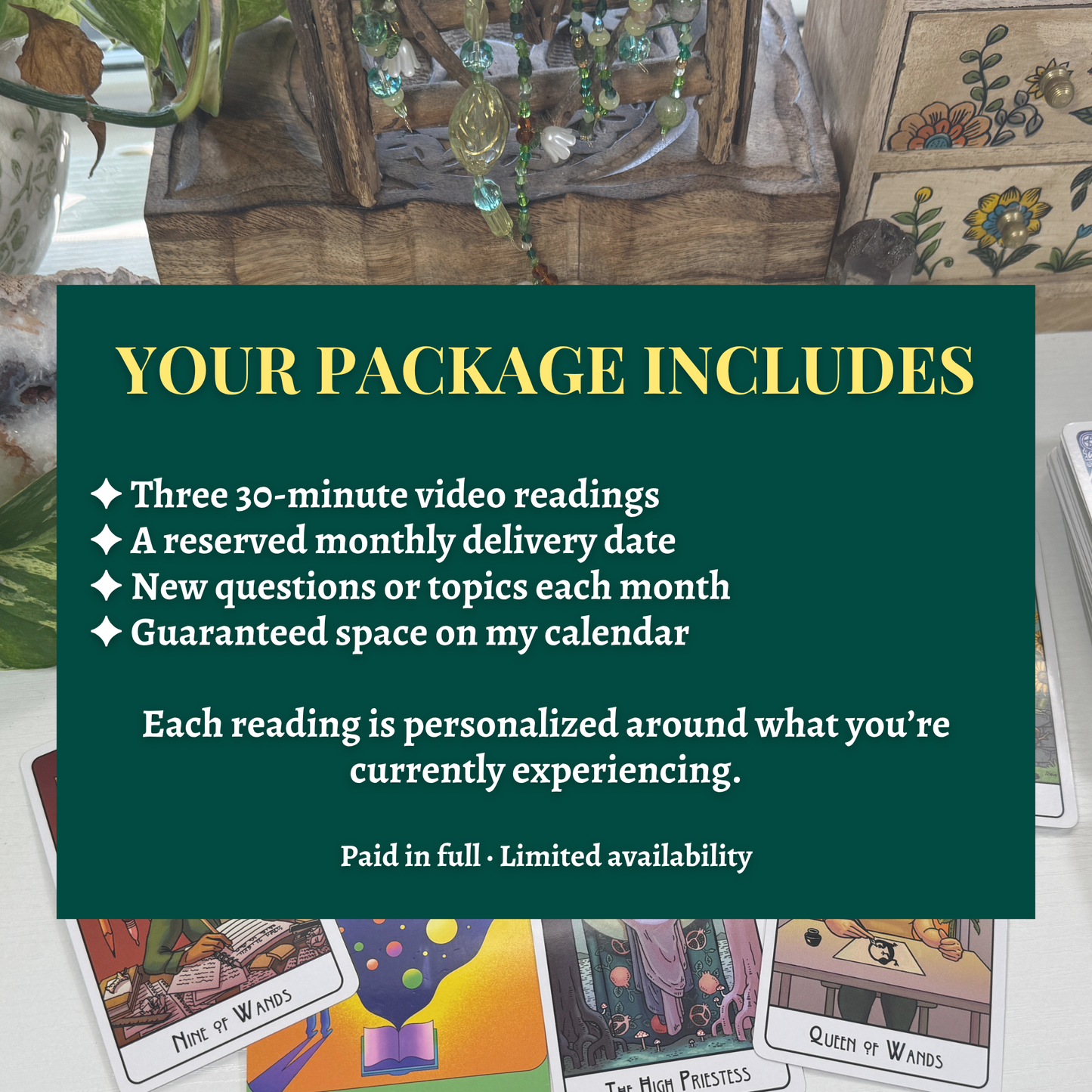 Monthly Tarot Check-In - 3 Month Package