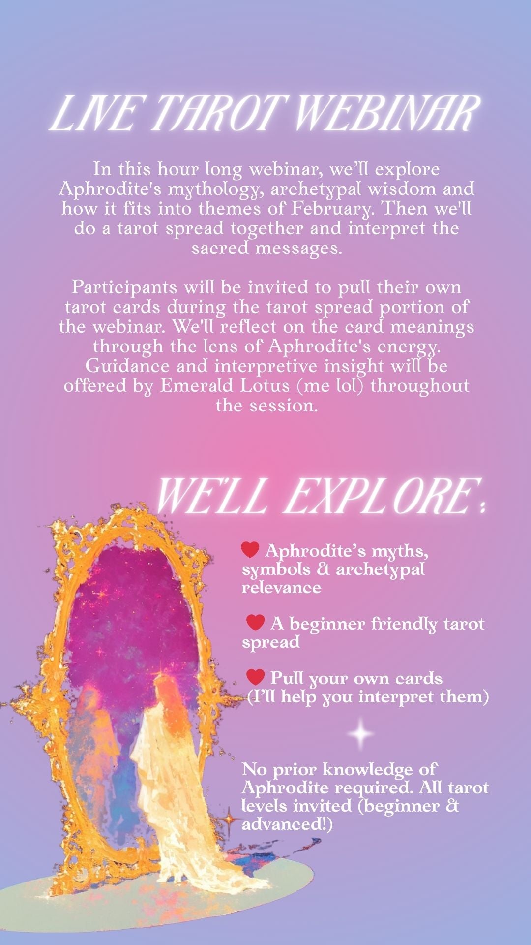 The Mirror of Aphrodite — Live Tarot Webinar Feb 10