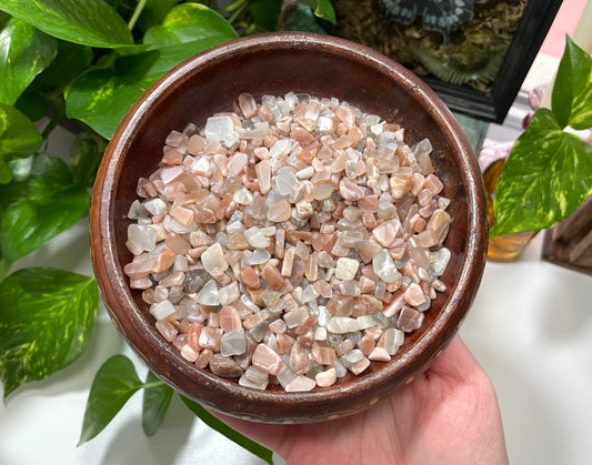Peach Moonstone Crystal Chips 8-15mm