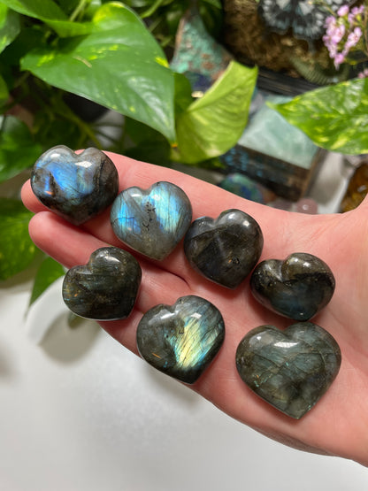 Labradorite Heart Carving