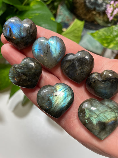 Labradorite Heart Carving