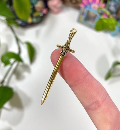 Gold Sword Charm