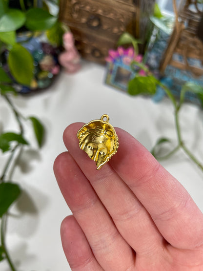 Ancient Muse Gold Face Charm