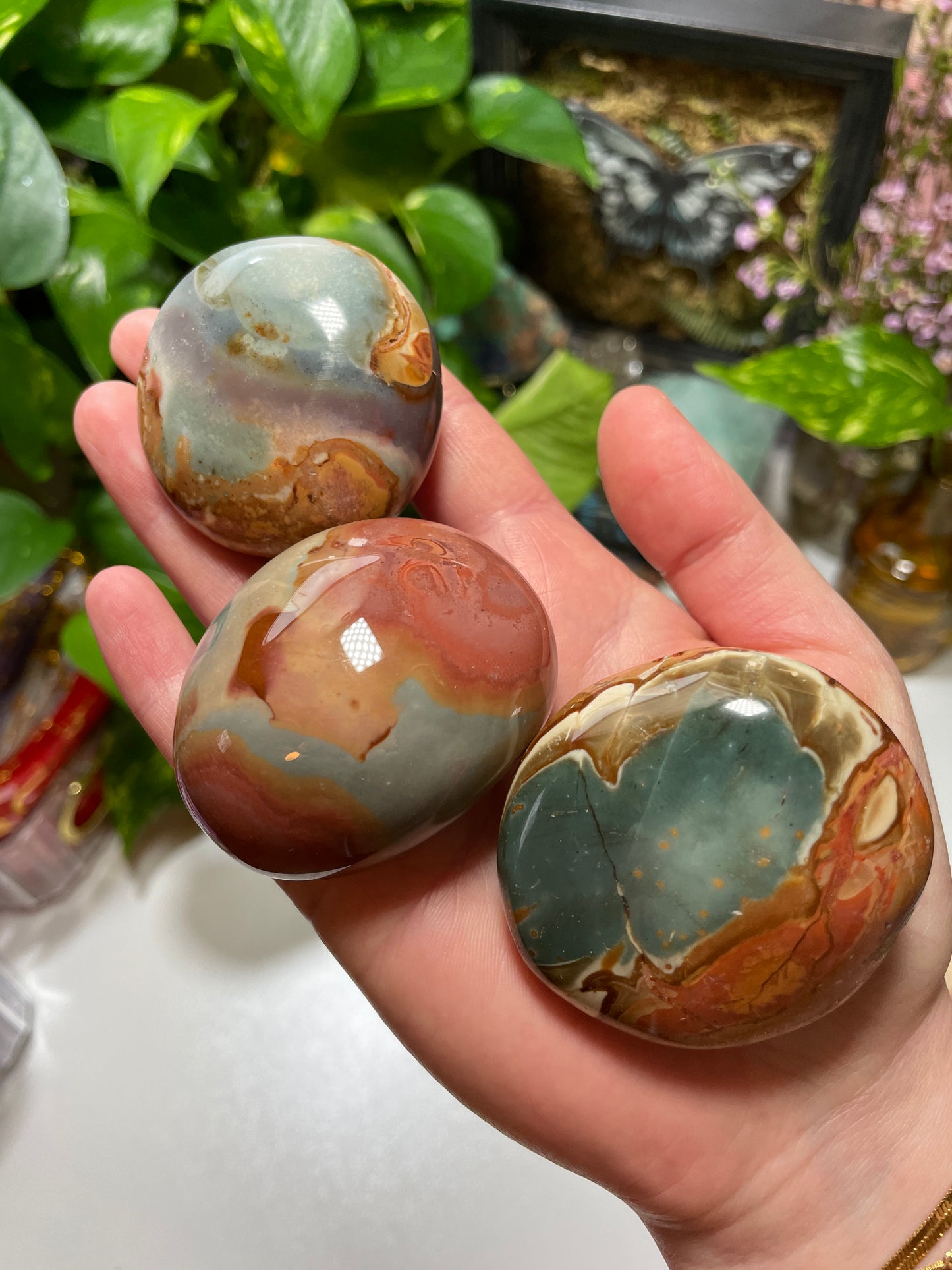 Polychrome Jasper Palm Stone