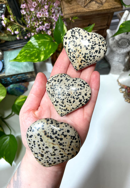 Dalmatian Jasper Heart Carving