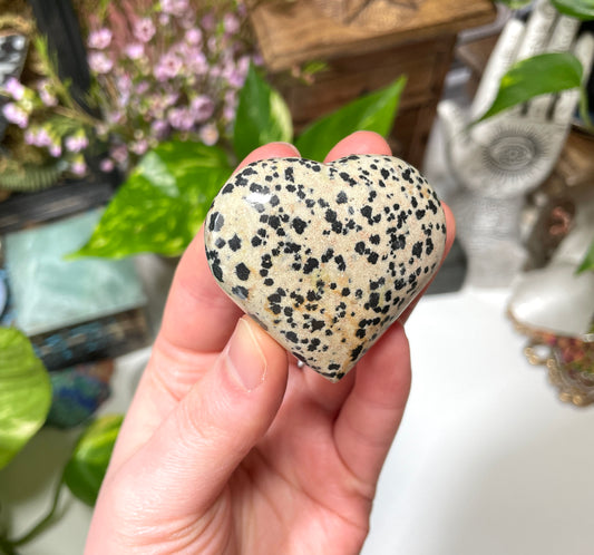 Dalmatian Jasper Heart Carving