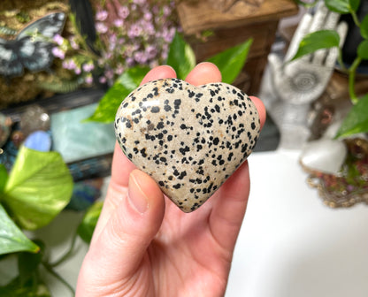 Dalmatian Jasper Heart Carving