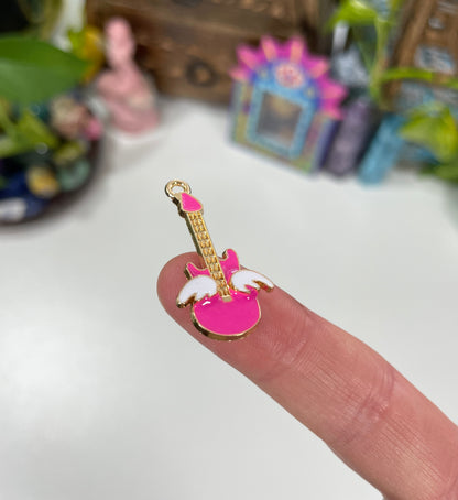 Winged Guitar Charm