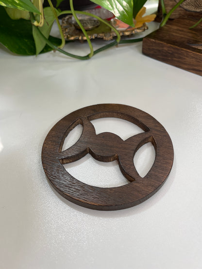 Triple Moon Wooden Altar Tile