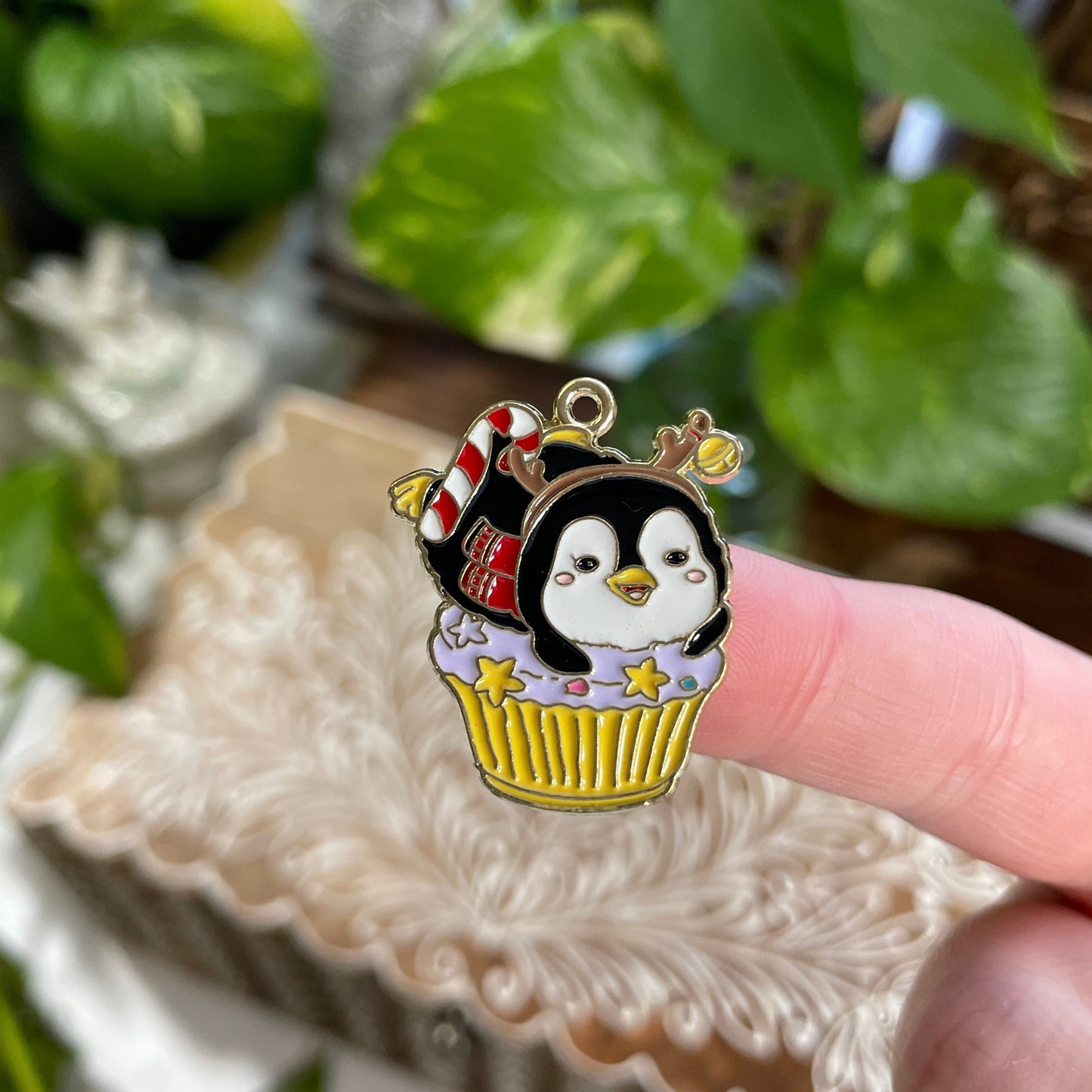 Cupcake Penguin Charm