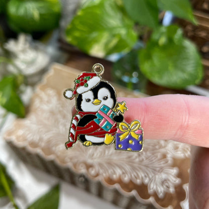 Penguin with Gifts Charm