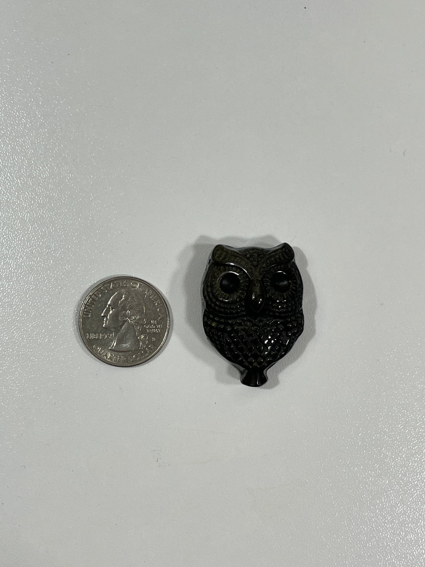 Gold Sheen Obsidian Owl Carving