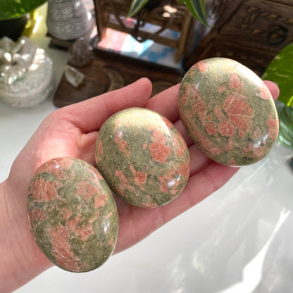 Unakite Palm Stone