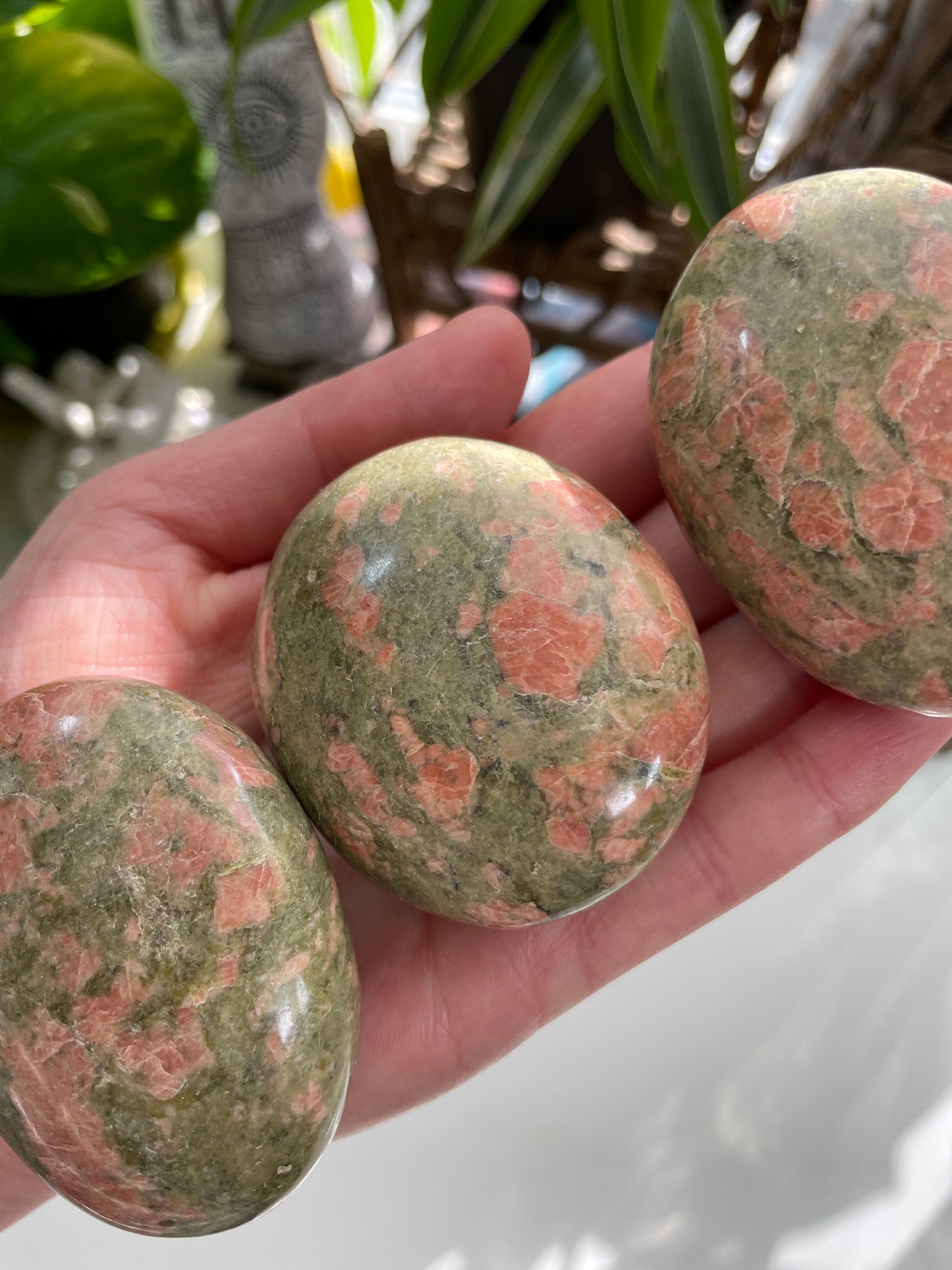 Unakite Palm Stone