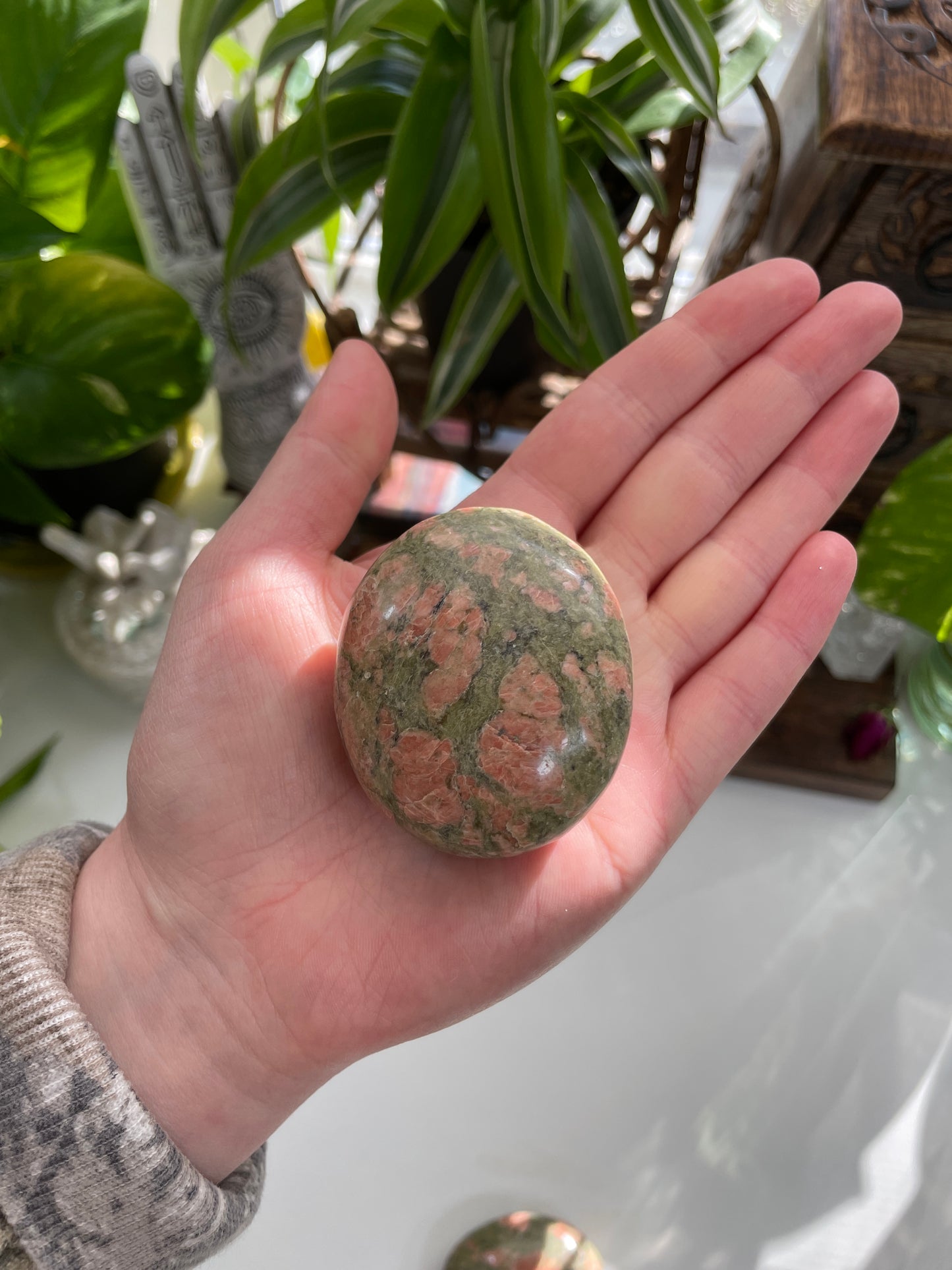 Unakite Palm Stone