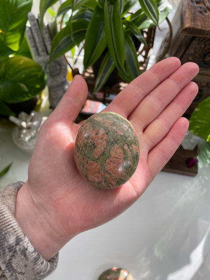 Unakite Palm Stone