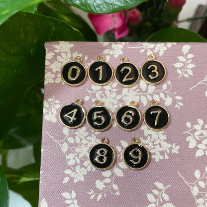 0-9 Pack of Numbers Enamel Black