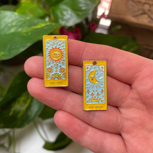 Sun and Moon Tarot Card Charms