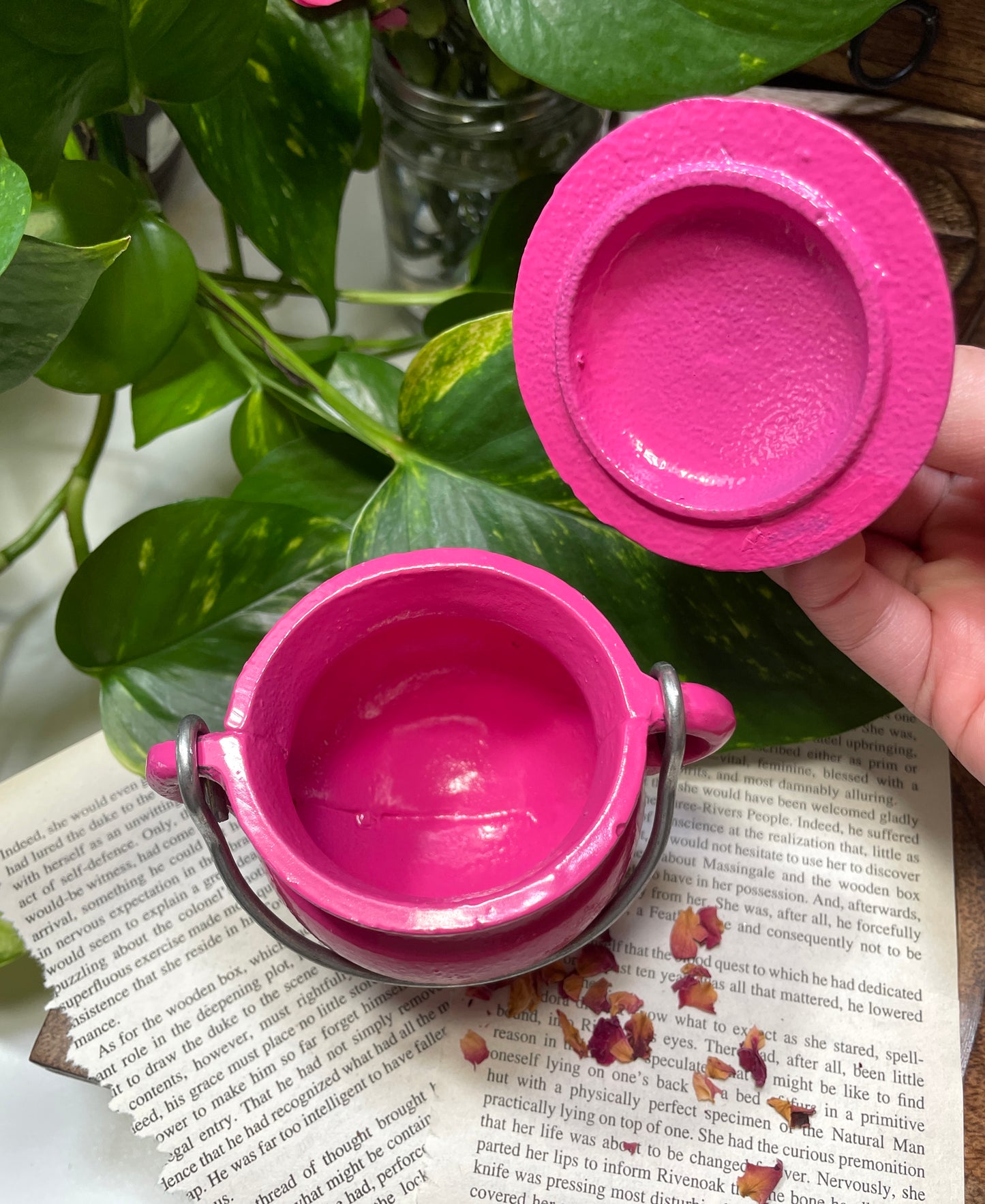 Pink Cast Iron Cauldron